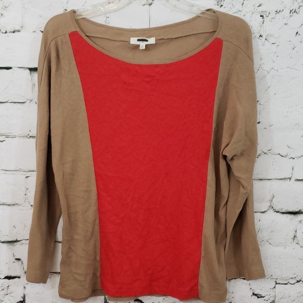 Madewell two tone long sleeve top